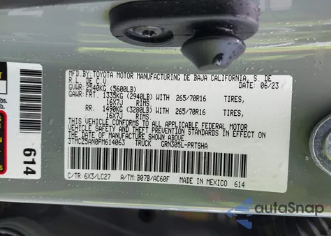 2023 Toyota Tacoma Trd Off Road из США, поврежденный, VIN 3TMCZ5AN0PM614063